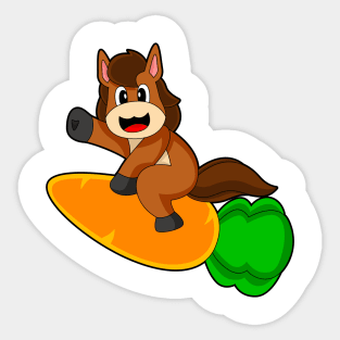 Horse Carrot Rocket Sticker